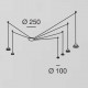 Lampada a sospensione con 6 luci a LED struttura in metallo dal design moderno
