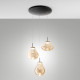 Lampada a sospensione dal design moderno a LED con 3 diffusori in vetro