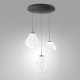 Lampada a sospensione dal design moderno a LED con 3 diffusori in vetro