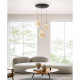 Lampada a sospensione dal design moderno a LED con 3 diffusori in vetro