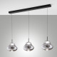 Lampada a sospensione dal design moderno a LED con 3 diffusori lineari in vetro