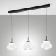 Lampada a sospensione dal design moderno a LED con 3 diffusori lineari in vetro