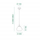 Lampada a sospensione dal design moderno a LED con singolo diffusore in vetro
