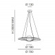 Lampada a sospensione dal design moderno con diffusore in vetro