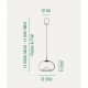 Lampada a sospensione di design moderno a LED dimmerabile diffusore in vetro