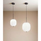 Lampada a sospensione grande con diffusore in vetro soffiato dallo stile moderno