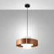 Lampada a sospensione in metallo e diffusore in vetro dal design moderno