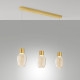 Lampada a sospensione moderna a LED in metallo 3 diffusori lineari in vetro