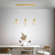 Lampada a sospensione moderna a LED in metallo 3 diffusori lineari in vetro