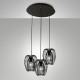 Lampada a sospensione moderna con 3 diffusori in metallo