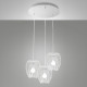 Lampada a sospensione moderna con 3 diffusori in metallo