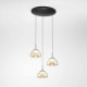 Lampada a sospensione rotonda a LED con 3 diffusori in vetro dal design moderno