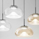 Lampada a sospensione rotonda a LED dimmerabile 3 diffusori in vetro