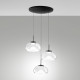 Lampada a sospensione rotonda a LED dimmerabile 3 diffusori in vetro