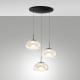 Lampada a sospensione rotonda a LED dimmerabile 3 diffusori in vetro