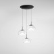Lampada a sospensione rotonda a LED dimmerabile 3 diffusori in vetro