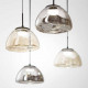 Lampada a sospensione singola a LED con diffusore in vetro dal design moderno