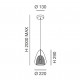 Lampada a sospensione singola con diffusore in vetro dalle linee moderne