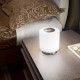 Lampada da comodino in metallo con diffusore in vetro in stile moderno