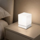 Lampada da comodino LED dimmerabile in metallo con diffusore in vetro