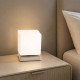 Lampada da comodino LED dimmerabile in metallo con diffusore in vetro