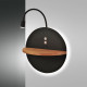 Lampada da comodino moderna con doppio led struttura in metallo e legno
