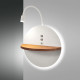 Lampada da comodino moderna con doppio led struttura in metallo e legno