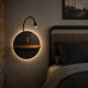 Lampada da comodino moderna con doppio led struttura in metallo e legno