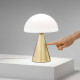 Lampada da tavolo a led con struttura in metallo e diffuosre in vetro soffiato