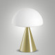 Lampada da tavolo a led con struttura in metallo e diffuosre in vetro soffiato