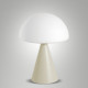 Lampada da tavolo a led con struttura in metallo e diffuosre in vetro soffiato