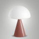 Lampada da tavolo a led con struttura in metallo e diffuosre in vetro soffiato