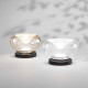 Lampada da tavolo a led struttura in metallo e diffusore in vetro borosilicato