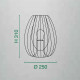 Lampada da tavolo grande struttura e diffusore in metallo dal design moderno