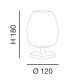 Lampada da tavolo in metallo con diffusore in vetro in stile moderno