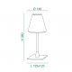 Lampada da tavolo in metallo con paralume in vetro soffiato dal design moderno