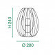 Lampada da tavolo piccola struttura e diffusore in metallo dal design moderno