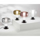 Lampada da tavolo struttura in metallo e vetro borosilicato da design moderno