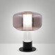 Lampada da tavolo struttura in metallo e vetro borosilicato da design moderno