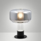 Lampada da tavolo struttura in metallo e vetro borosilicato da design moderno