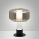 Lampada da tavolo struttura in metallo e vetro borosilicato da design moderno