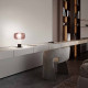 Lampada da tavolo struttura in metallo e vetro borosilicato da design moderno