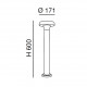 Paletto luce da giardino LED in alluminio dal design moderno