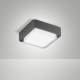Plafoniera a led da esterno con struttura quadrata in alluminio e acrilico