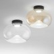 Plafoniera a LED moderna con struttura in metallo e diffusore vetro
