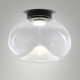 Plafoniera a LED moderna con struttura in metallo e diffusore vetro