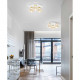 Plafoniera da soffitto in metallo con 3 diffusori in vetro moderni
