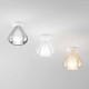 Plafoniera piccola in metallo con diffusore in vetro dal design moderno