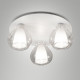 Plafoniera rotonda in metallo con 3 diffusori in vetro dal design moderno