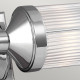 Applique a parete in acciaio con doppio diffusore in vetro a LED a 2 luci G9